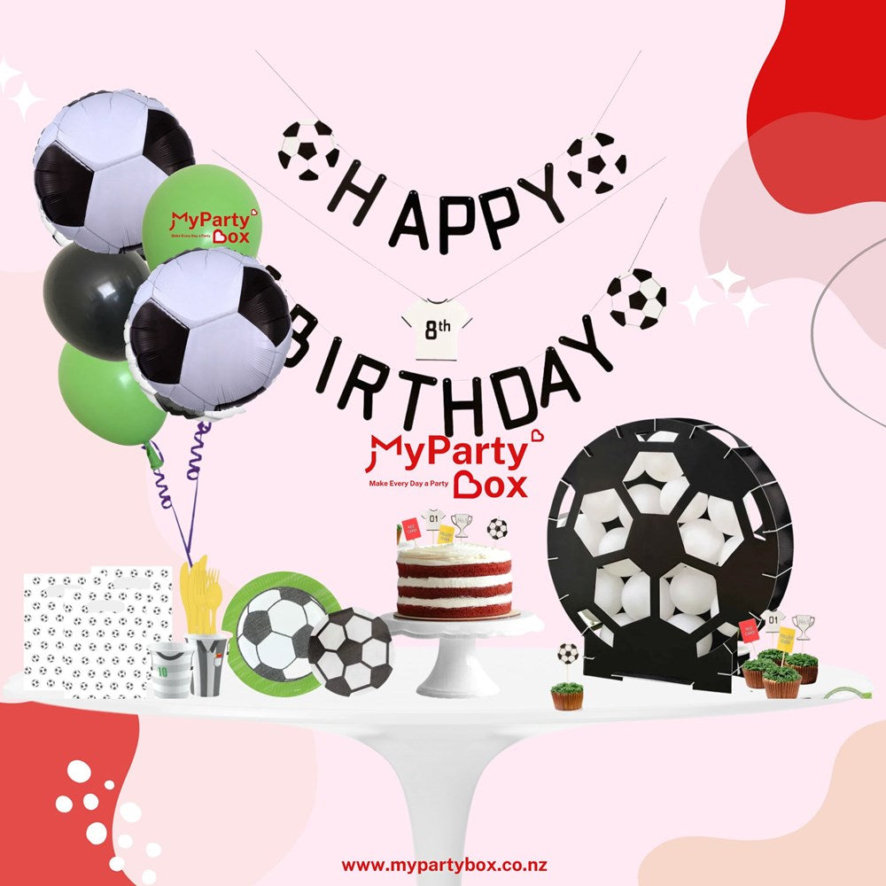 My Party Box Football Party Box  with assorted football theme party ware