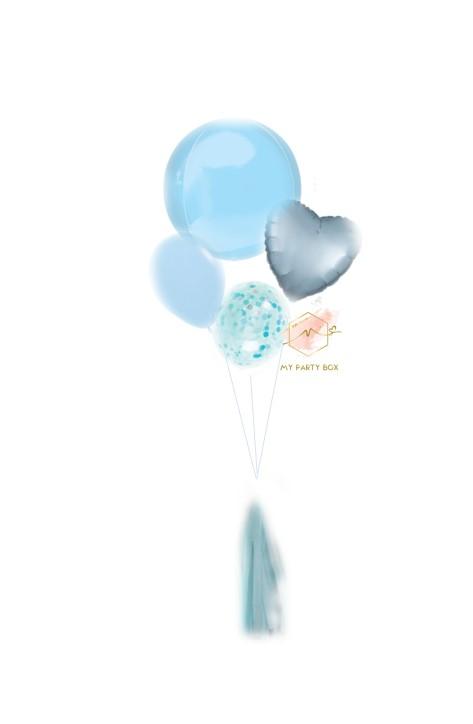 My Party Box Pastel Blue Basic Balloon Bouquet