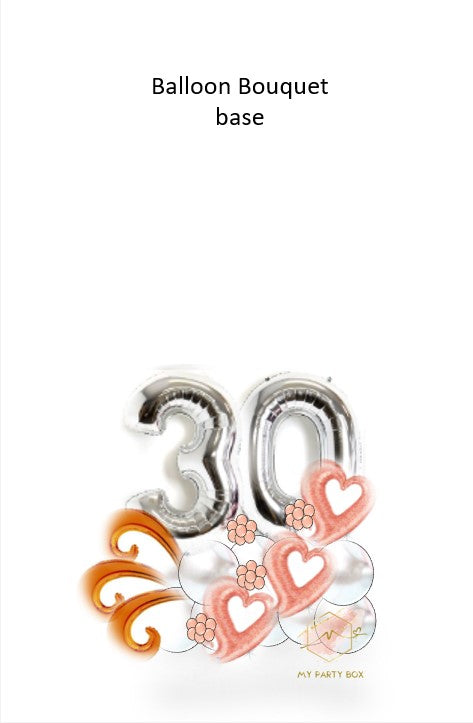 My Party Box Silver Number Balloon Bouquet with Rose Gold