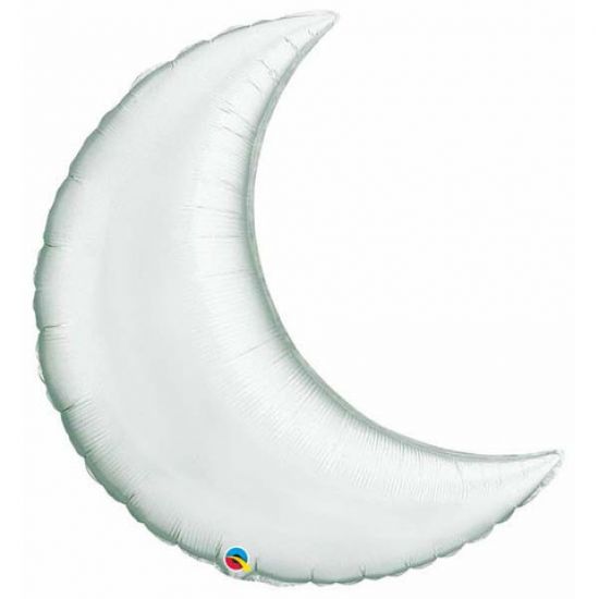 Qualatex  Silver Crescent Moon Shaped Foil Balloon