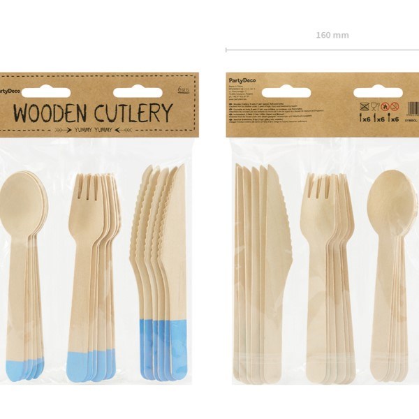 Light Blue Wooden Cutlery (PC18)
