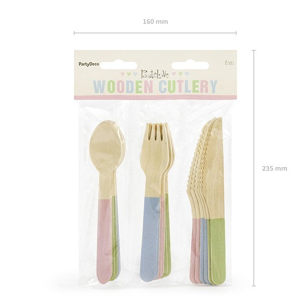 Mix Color Wooden Cutlery (PC18)