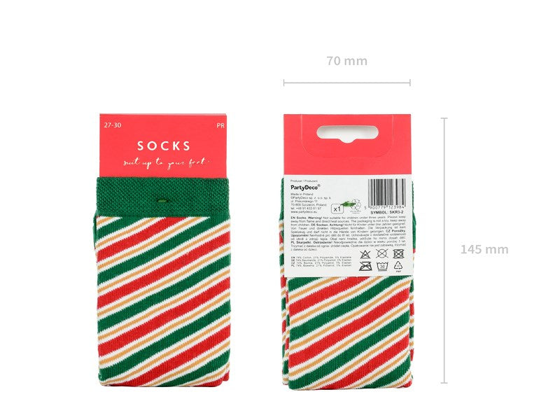Christmas Stripes Socks - Medium