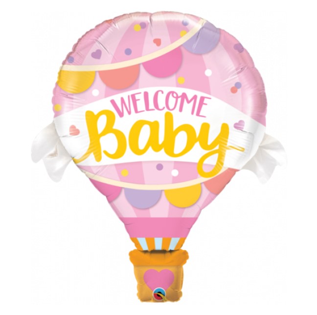 Qualatex Welcome Baby Pink Foil Balloon