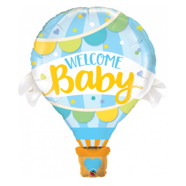 Qualatex Welcome Baby Blue Foil Balloon