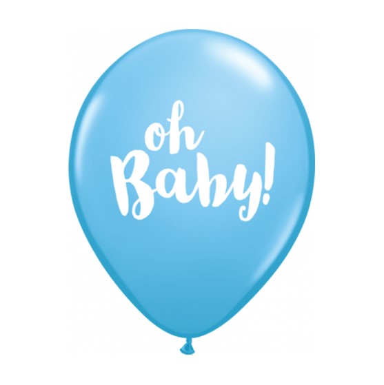 Qualatex Oh Baby Blue Baby Shower Regular Latex Balloon