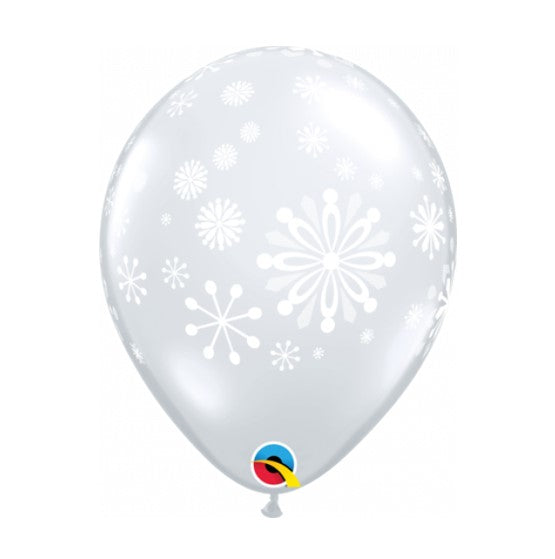Qualatex Clear Snowflake Regular Latex Balloon