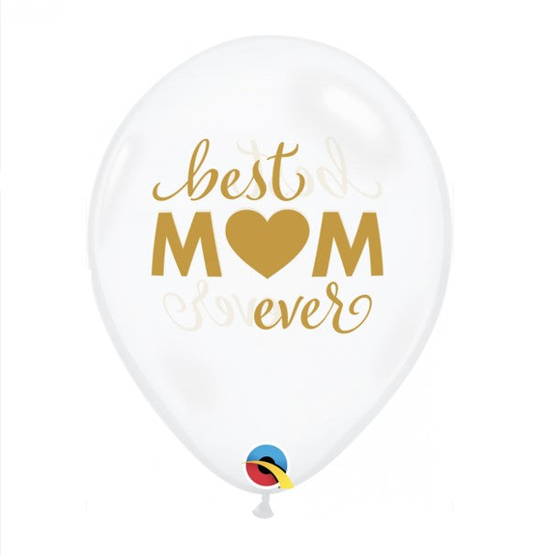 Qualatex Clear Best MUM Ever Mother's Day Regular Size Latex Balloon