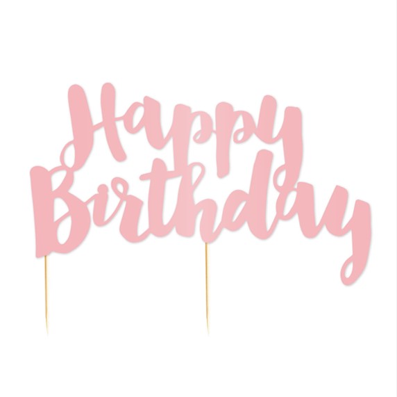 Illume Happy Birthday Pink Foil Cake Topper