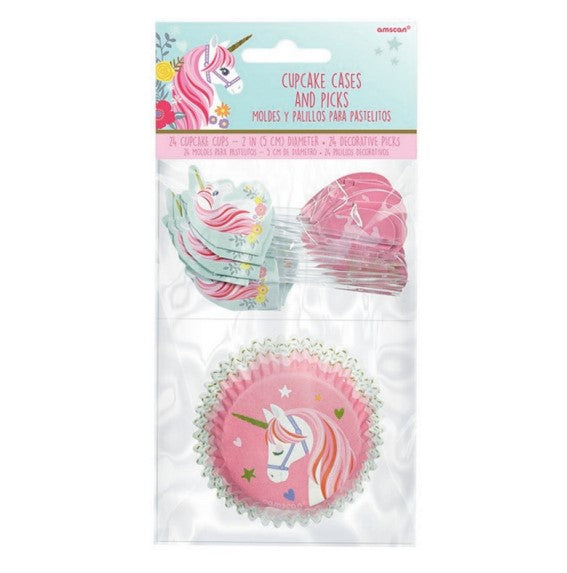 Amscan Magical Unicorn Cupcake Cases & Toppers PC48