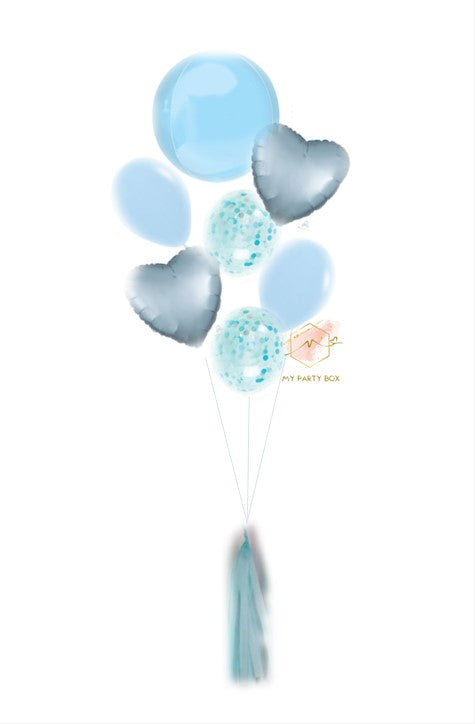 My Party Box Pastel Blue Deluxe Balloon Bouquet