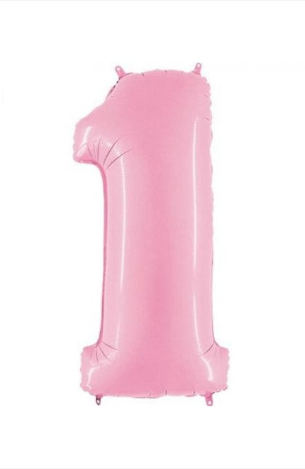 40" Pastel Pink Foil Number 1 Balloon