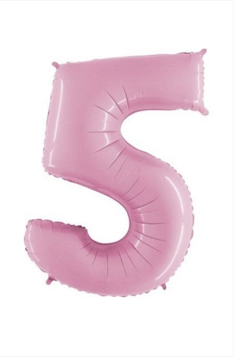 40" Pastel Pink Foil Number 5 Balloon