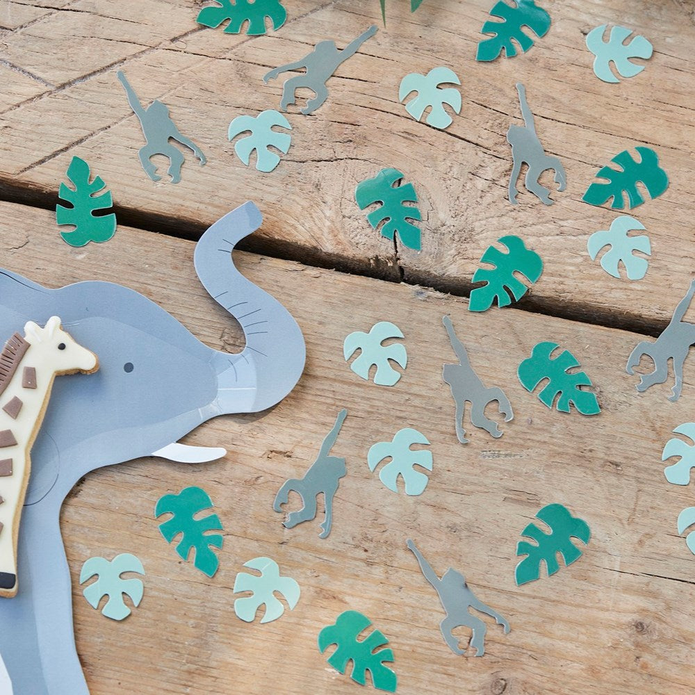 Ginger Ray Wild Jungle Table Confetti with Leaf & Monkey