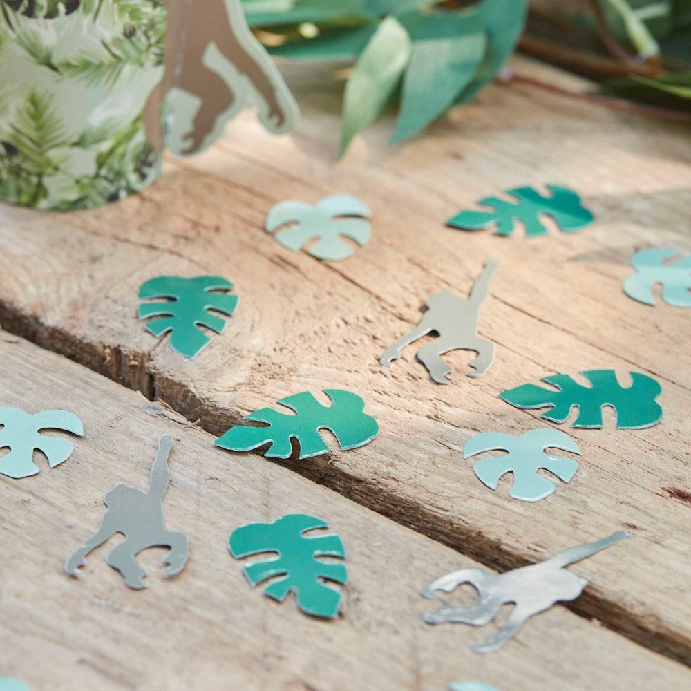 Ginger Ray Wild Jungle Table Confetti with Leaf & Monkey