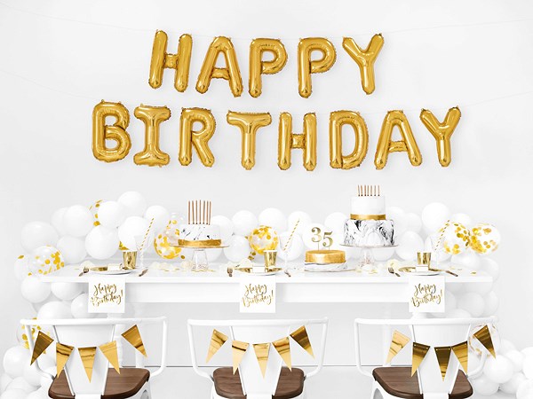 Gold Happy Birthday Foil Balloon