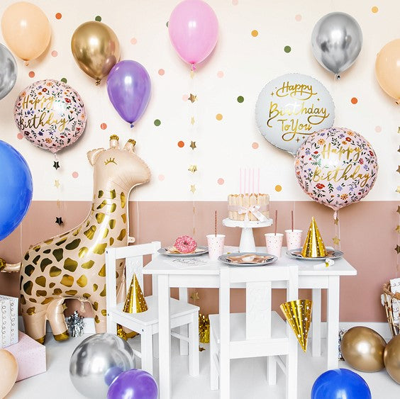 Party Decor Giraffe Foil Balloon on a party scene 