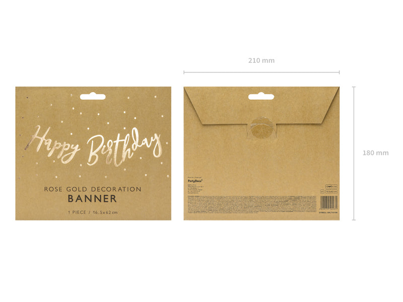 Happy Birthday Banner - Gold in package