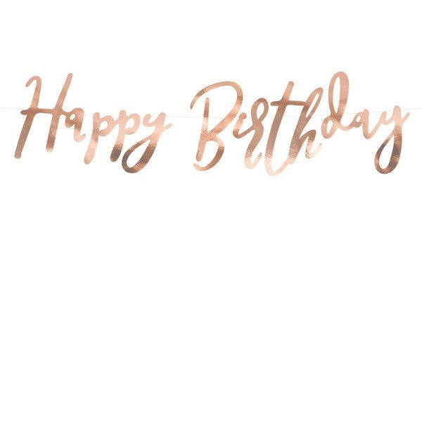 Party Decor Happy Birthday Banner - Rose Gold