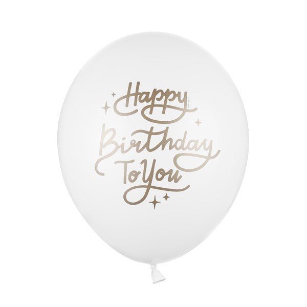 Party Decor Happy Birthday Script Print Regular Latex Balloon