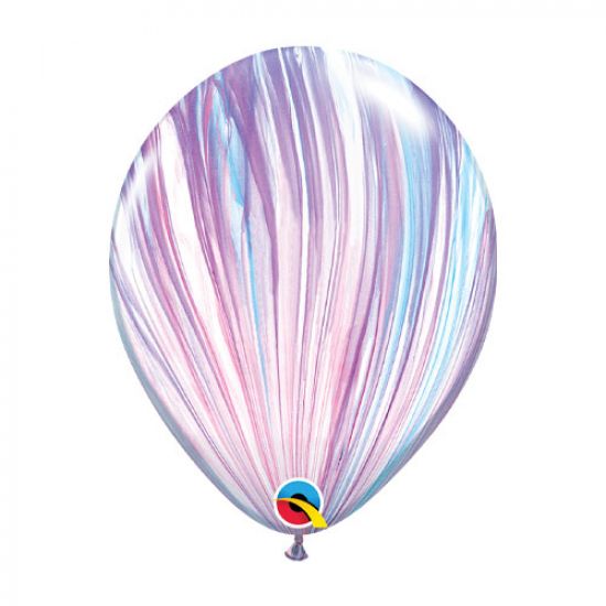 Qualatex Purple & White Marble Super Agate Regular Size Latex Balloon