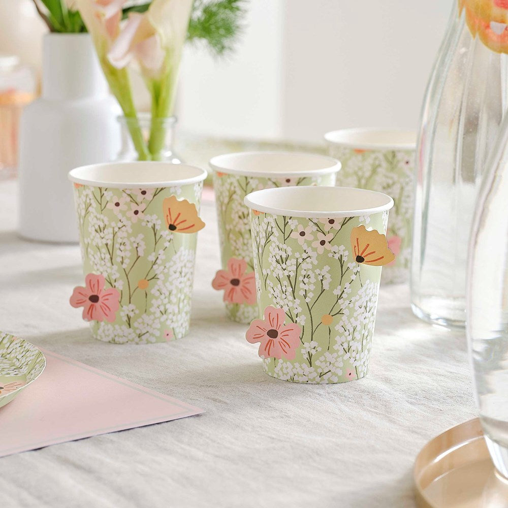 Floral Baby Shower Paper Cup (PK8)