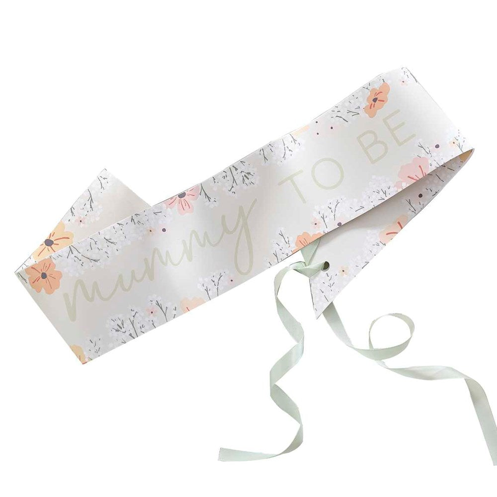 Floral Baby Shower Mummy to Be Sash