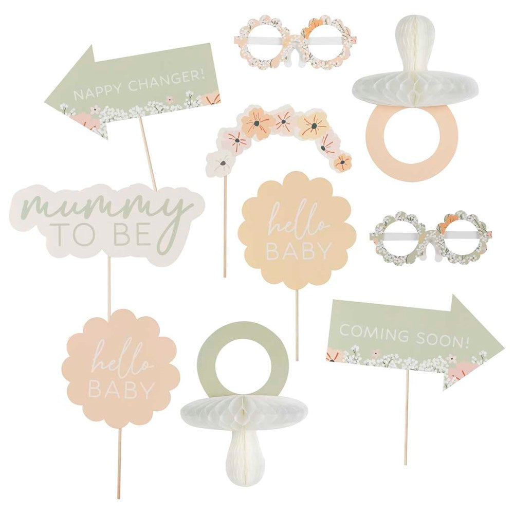 Floral Baby Shower Photo Props (PC10)