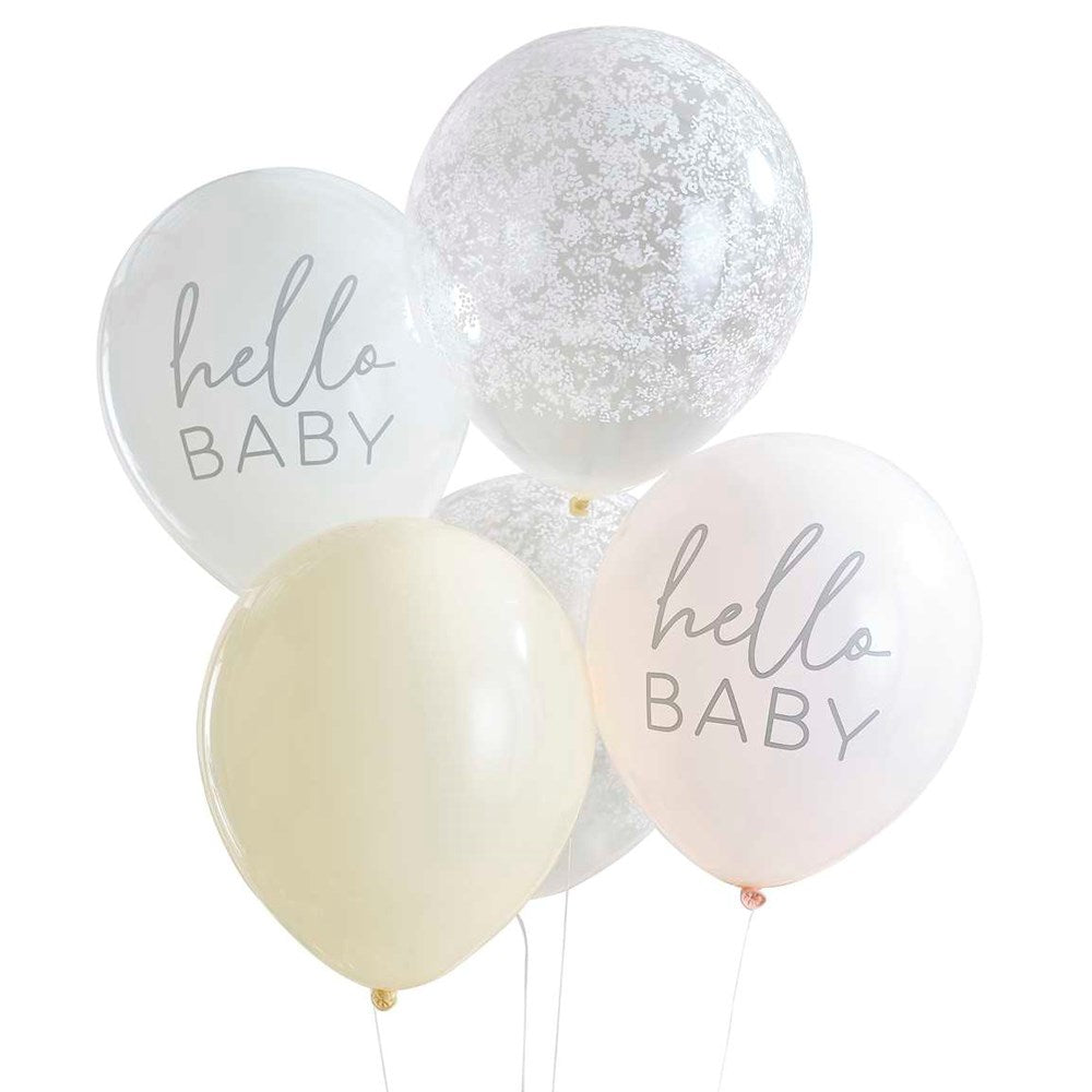 Hello Baby Floral Baby Shower Balloon Bundle (PK5)
