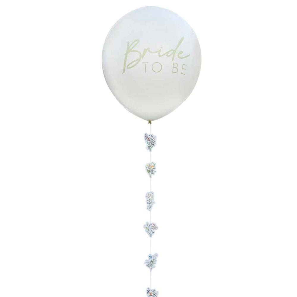 Bride To Be Hen Party Large Balloon with Floral Tail