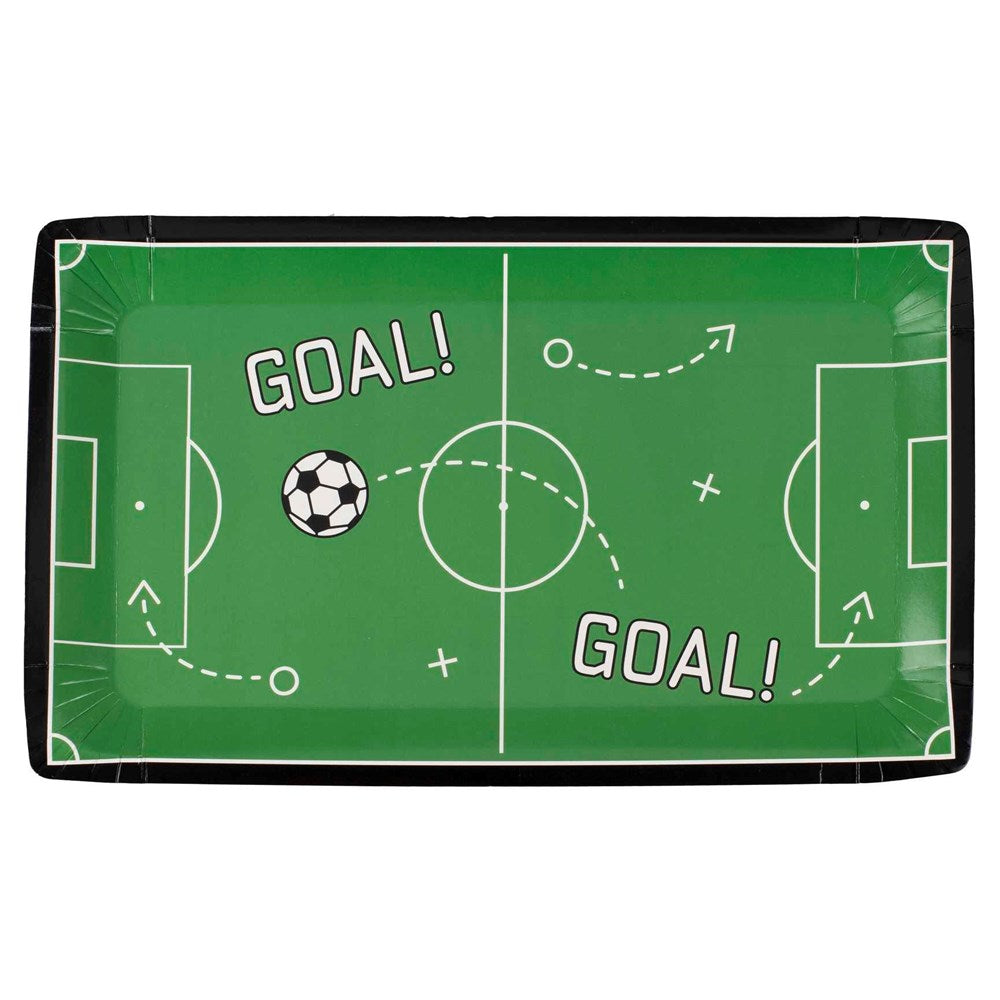 Ginger Ray Kick Off Football Party Rectangle Paper Plates (PK8)