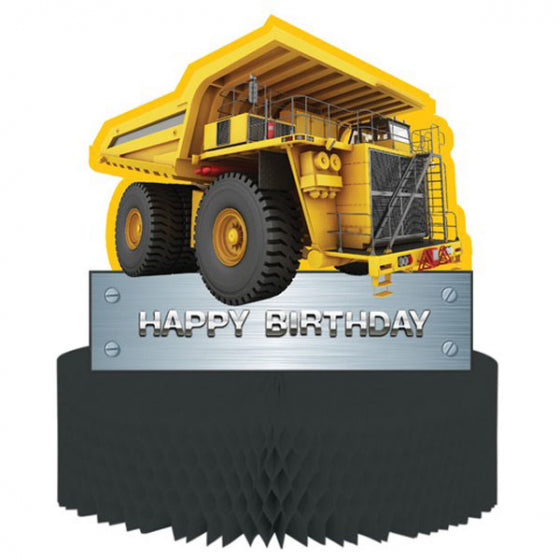 Construction Birthday Zone Honeycomb Centrepiece