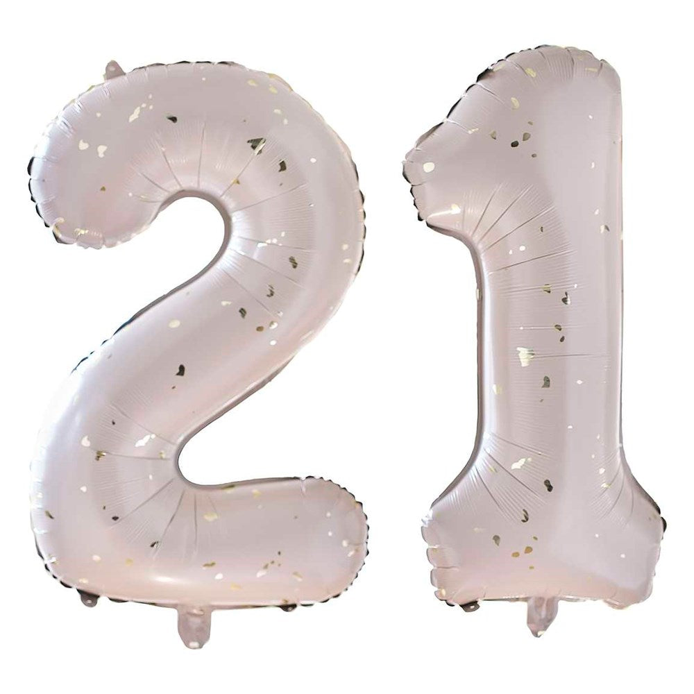 Nude & Gold 21st Milestone Birthday Foil Balloon Bundle