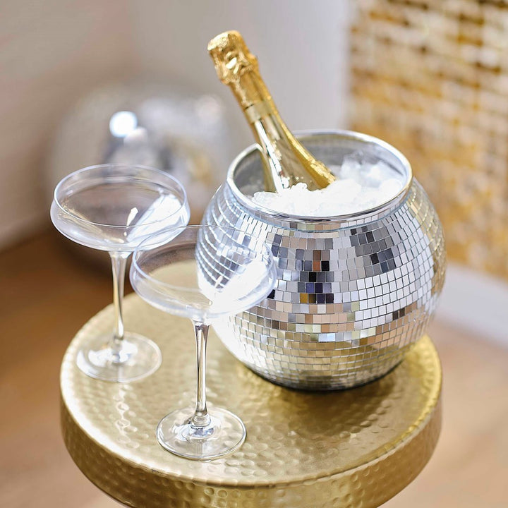Gold Party Silver Disco Ball Ice Bucket