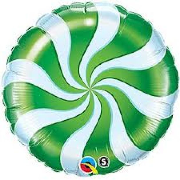 Qualatex Green Candy Swirl Foil Balloon