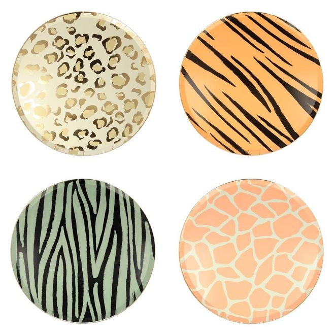 MeriMeri Safari Animal Print Dinner Plates (PK8 in 4 designs)