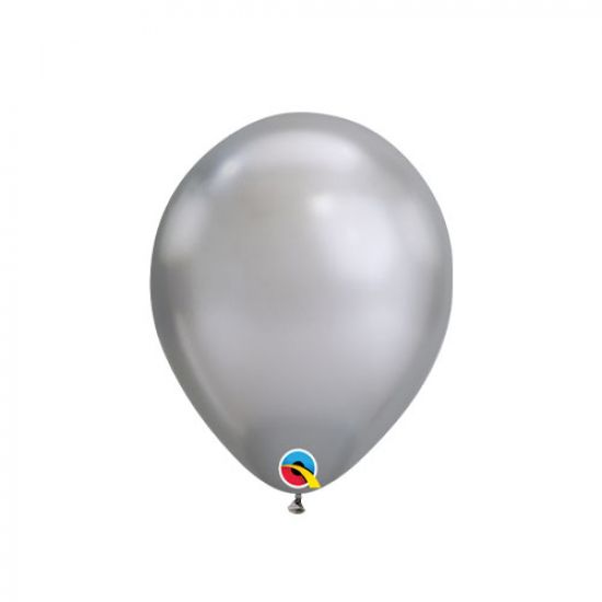 Qualatex 7" 17.5cm Chrome Silver Mini Latex Balloon