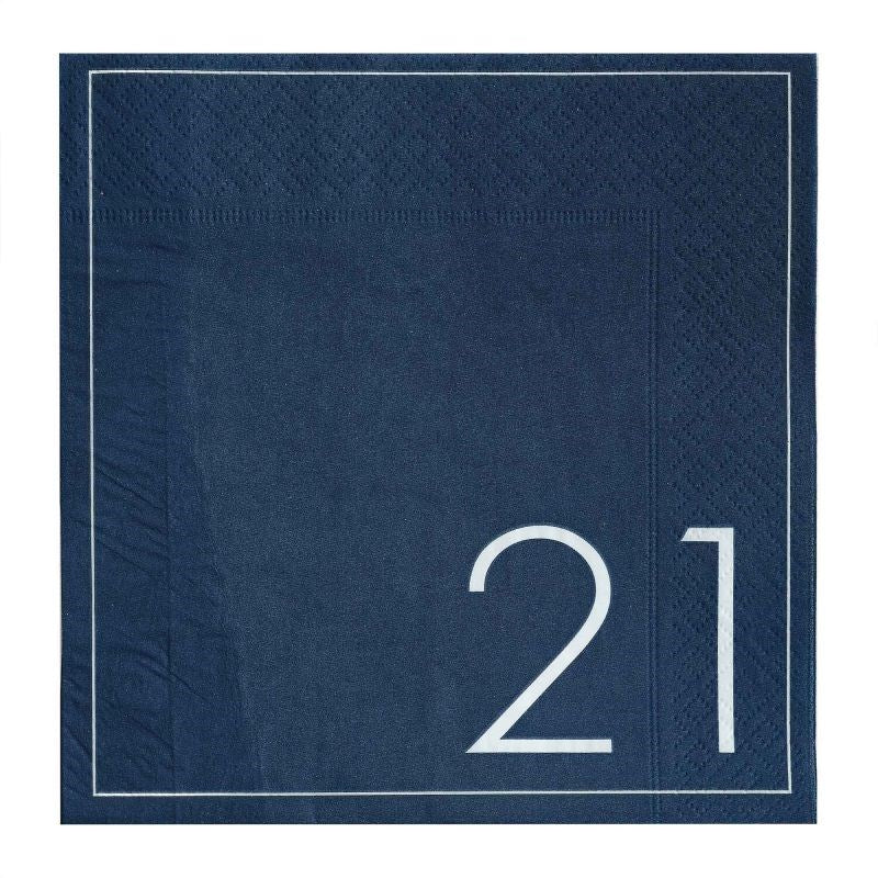 Mix it Up Navy Blue 21 Napkin (PK16)