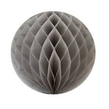 20cm Grey Honeycomb Ball Decoration