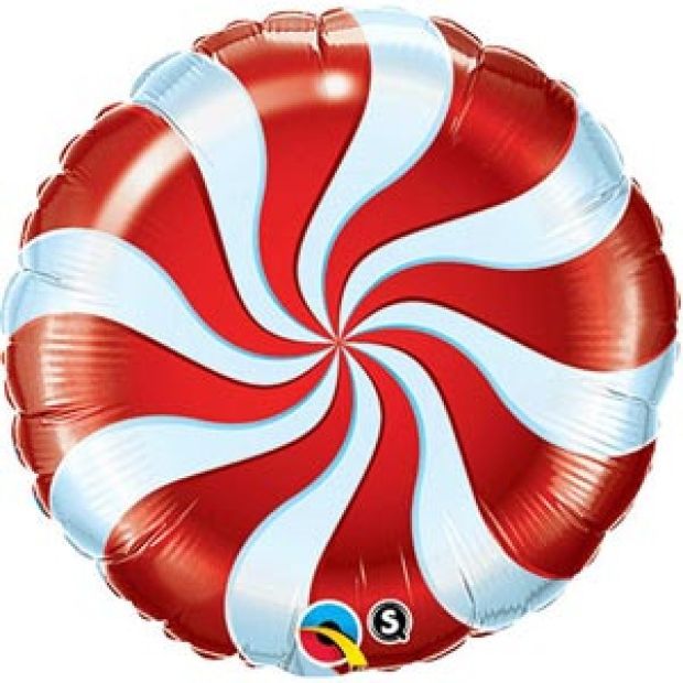 Qualatex Red Candy Swirl Foil Balloon