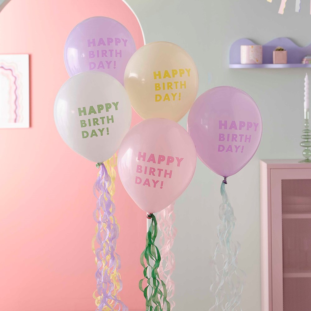 Pastel Wave Balloon Bundle with Tails (PK5)