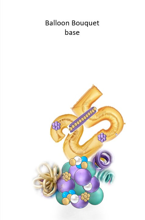 Gold Number with Purple Balloon Bouquet