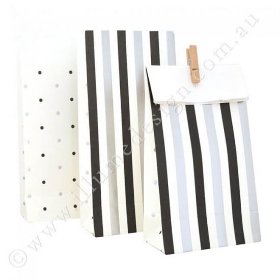 Illume Silver & Black,Stripes & Dots Treat Bags (PK10)