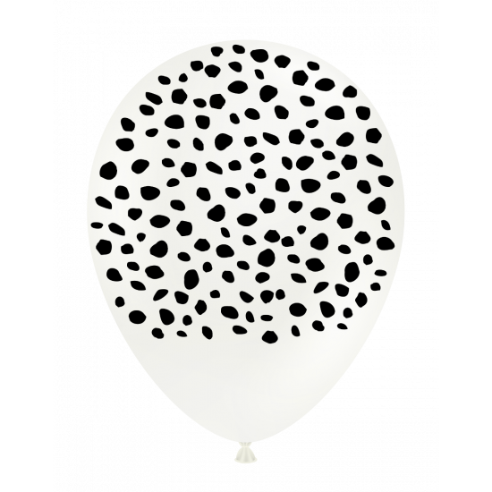 Tuftex Spex White with Black Animal Print Regular Latex Balloon