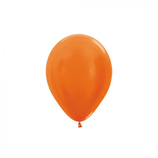 Sempertex 5" 12cm Metallic Orange Mini Latex Balloon